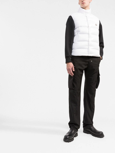 Shop Moncler Padded Down Gilet In White