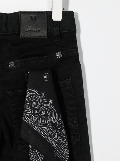 Shop Givenchy Skinny Bandana Jeans In Black