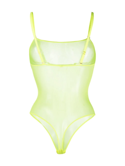 Shop Maison Close Corps À Corps Thong Bodysuit In Yellow