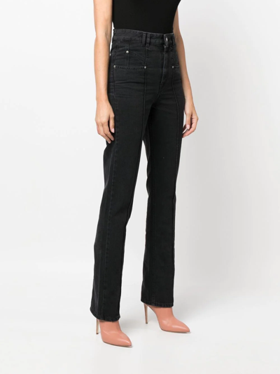 Shop Isabel Marant Niroka Straight-leg Jeans In Black