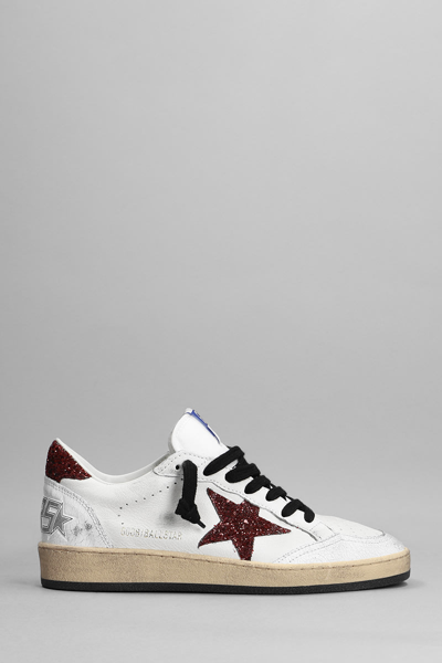 Shop Golden Goose Ball Star Sneakers In White Leather