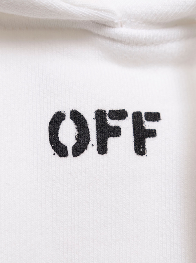 Shop Off-white Off White Womans White Cotton Hoodie With Logo Print In White/black