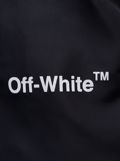 Shop Off-white Off White Mans Black Nylon Arrow Swim Shorts In White/black