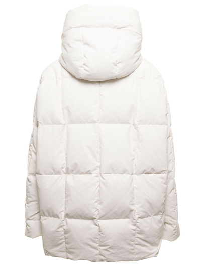 Shop Jil Sander Womans White Quilted Nylon Oversize Down Jacket
