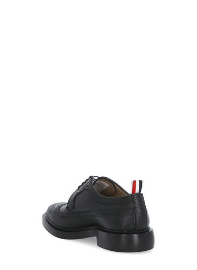 Shop Thom Browne Leather Lace-up Shoes In Black