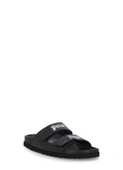 Shop Palm Angels Sandal With Logo In Black White