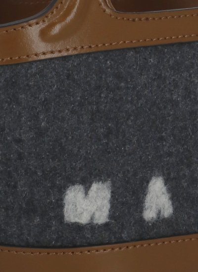 Shop Marni Tropicalia Micro Hand Bag In Dark Grey/moca