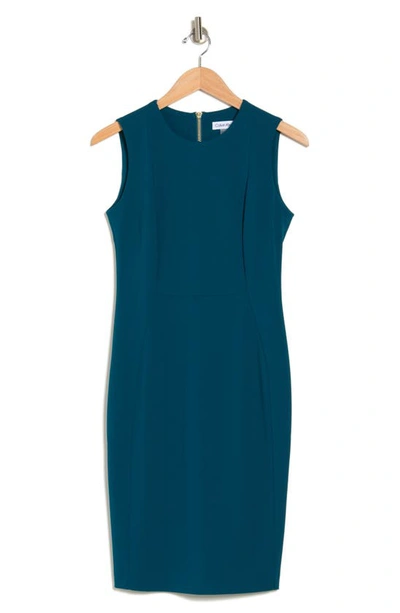 Shop Calvin Klein Sleeveless Sheath Dress In Cypress