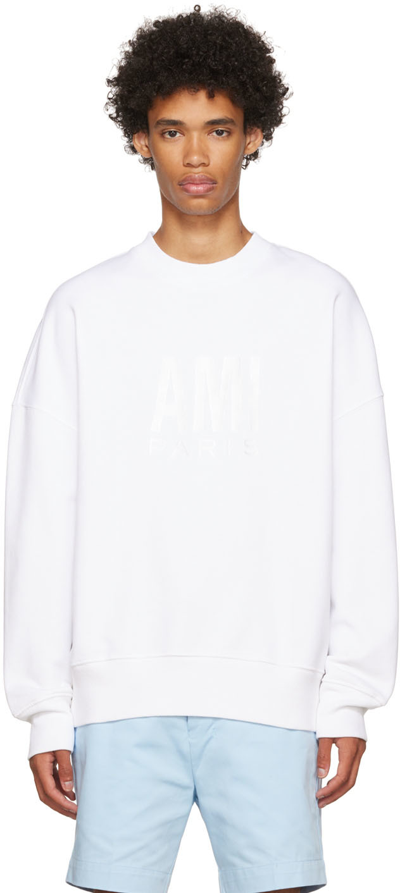 Shop Ami Alexandre Mattiussi White Paris Sweatshirt In White/100