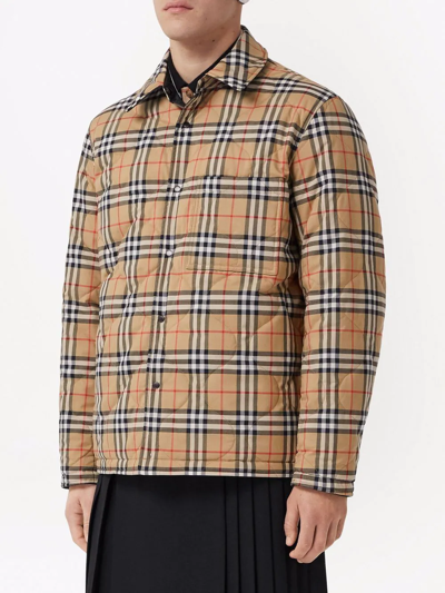 Shop Burberry Reversible Vintage Check Thermoregulated Overshirt