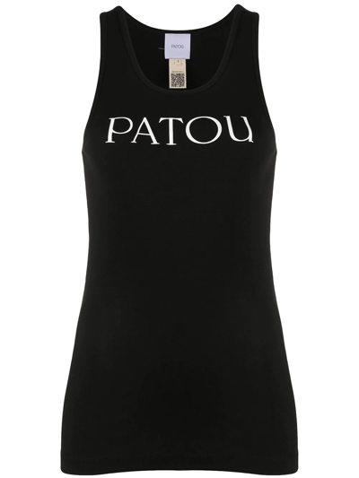 Shop Patou Logo Print Tank Top Black
