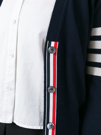 Shop Thom Browne 4-bar Stripe Cardigan In Navy