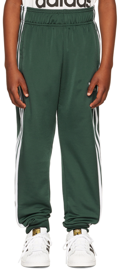Shop Adidas Originals Kids Green Sst Track Pants In Mineral Green