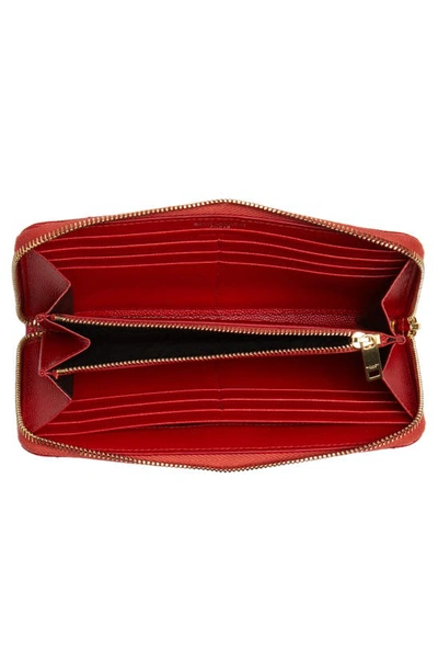 Shop Saint Laurent Monogram Quilted Leather Wallet In Bandana Red
