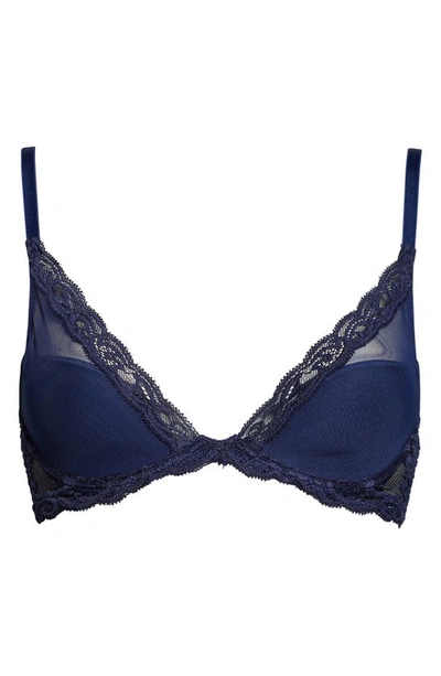 Shop Natori Feathers Underwire Contour Bra In True Navy