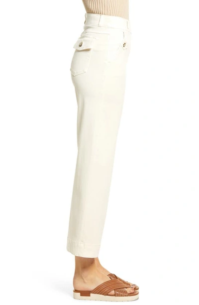 Spanx Stretch Twill Wide Leg Crop Pants In Parchment