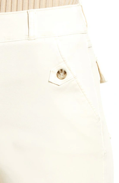 Spanx Stretch Twill Wide Leg Crop Pants In Parchment