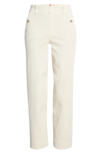 Spanx Stretch Twill Wide Leg Crop Pants In Parchment