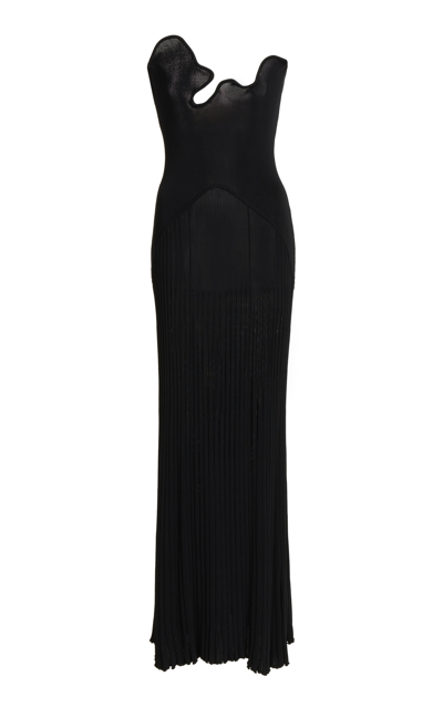 CHRISTOPHER ESBER WOMEN'S SCULPTURED PLEATED RIB MAXI DRESS 