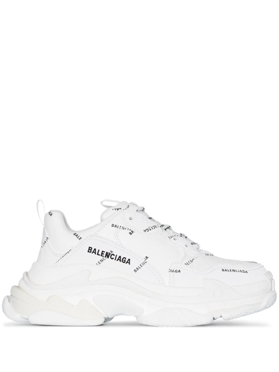 Shop Balenciaga Triple S Sneakers In White