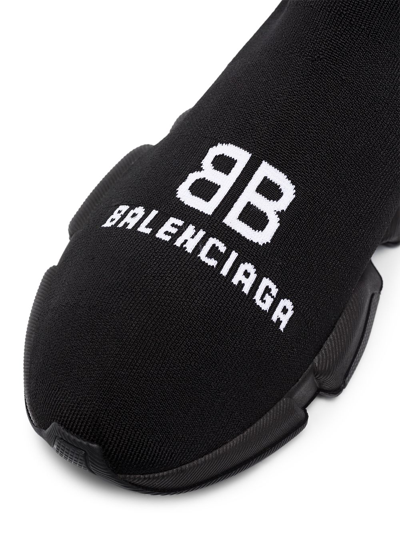 Shop Balenciaga Black Speed Recycle Sock Sneakers