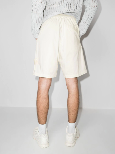 Shop Stone Island Ghost Compass-patch Track Shorts In Nude
