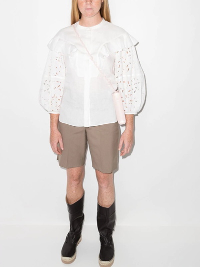 Chloé Ruffled Yoke Blouse In Weiss