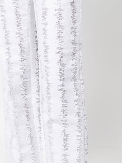 Cecilie Bahnsen Distressed Flared Trousers In White