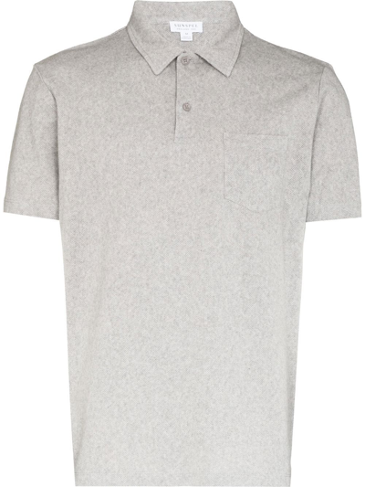 Shop Sunspel Short-sleeve Polo Shirt In Grau