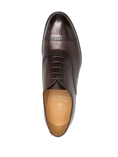 Brunello Cucinelli Man Lace-up Shoes Dark Brown Size 9 Leather In Braun