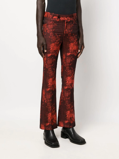 Shop Ernest W Baker Straight-leg Flared Trousers In Rot