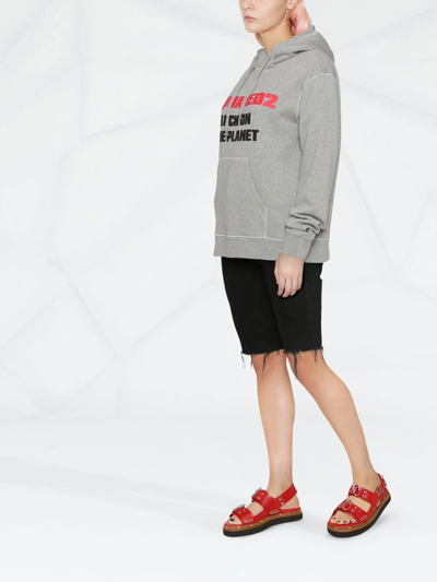 Shop Dsquared2 Slogan-print Hoodie In Grey