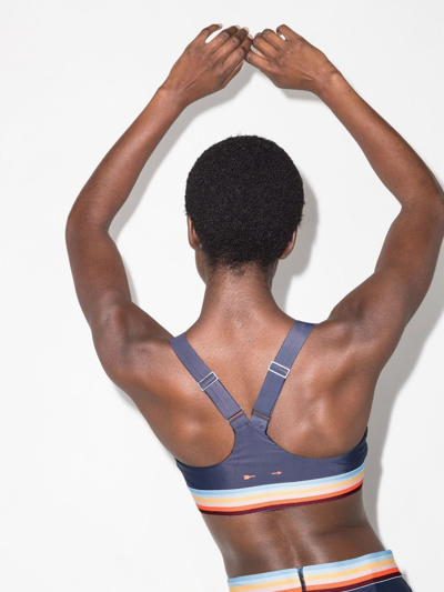 The Upside Rainbow-stripe Sports Bra In Blau
