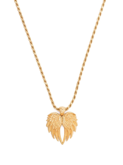 Shop Emanuele Bicocchi Wings Pendant Necklace In Gold