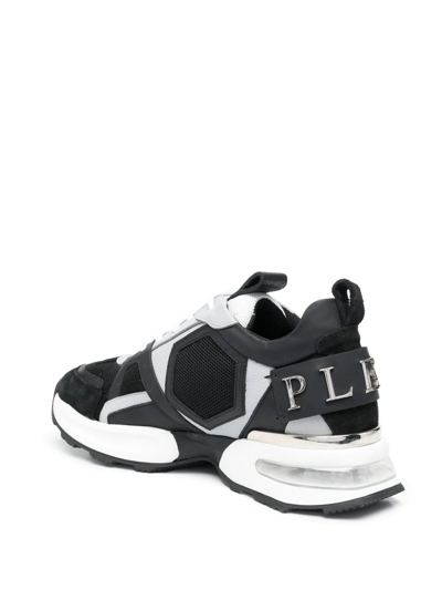 Shop Philipp Plein Hexagon-logo Low-top Sneakers In Schwarz