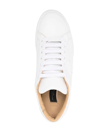 Shop Philipp Plein Hexagon Logo-patch Low-top Sneakers In Weiss