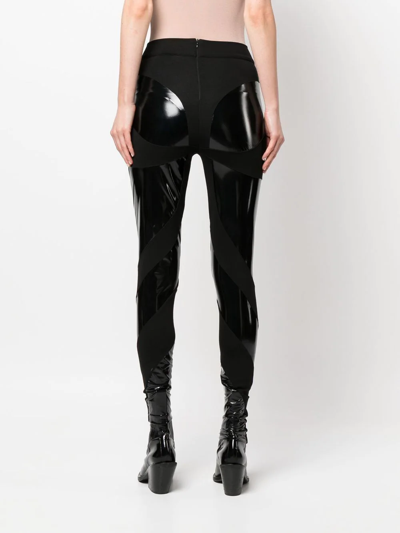Shop Philipp Plein Contrasting Panel Leggings In Black