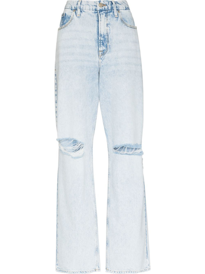 Shop Good American Ripped-detail Denim Jeans In Blau