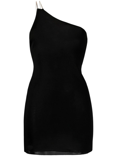 Shop Gauge81 One-shoulder Bodycon Mini Dress In Schwarz