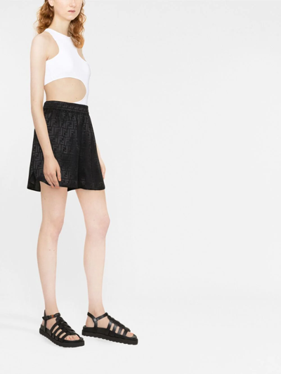 Fendi Ff Monogram Shorts In Black
