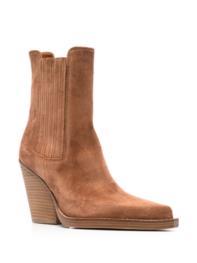 Paris Texas Dallas Suede Ankle Boots In Braun