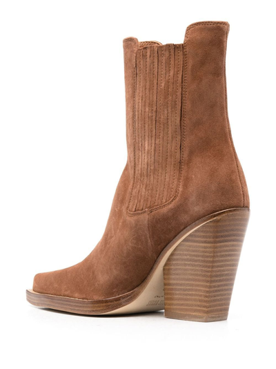 Shop Paris Texas Tapered-heel 90mm Boots In Braun