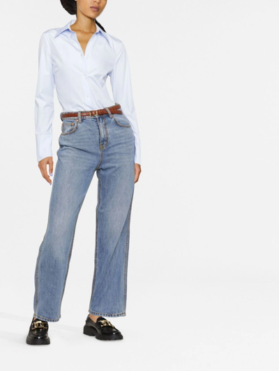 Shop Tory Burch Straight-leg Denim Jeans In Blau