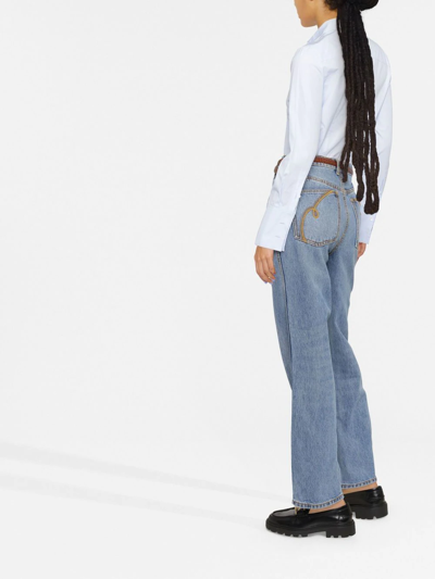 Shop Tory Burch Straight-leg Denim Jeans In Blau