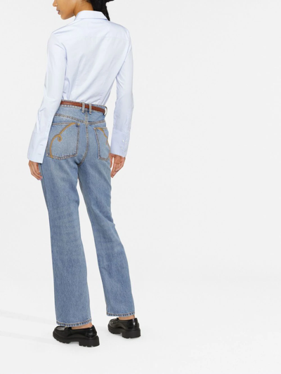 Shop Tory Burch Straight-leg Denim Jeans In Blau