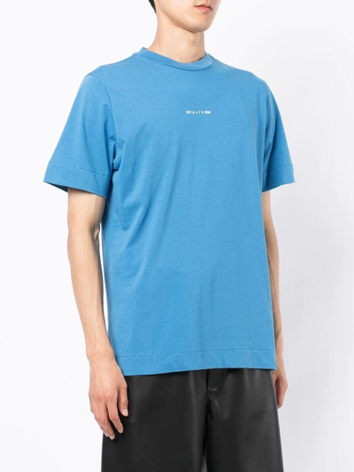 Shop Alyx Logo-print Cotton T-shirt In Blau