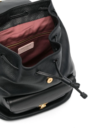 Shop Coccinelle Soft Leather Backpack In Schwarz