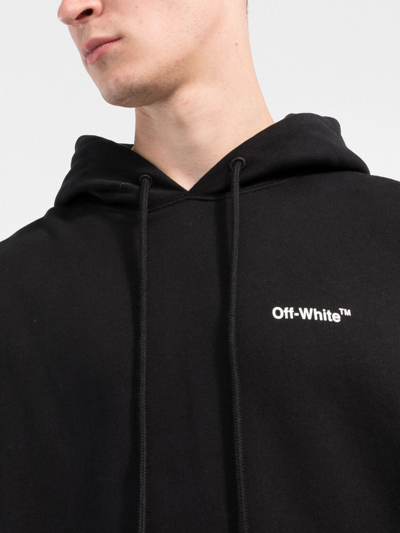 Off-white Half Arrows Graphic Pullover Hoodie With Drawstring Hood In Black