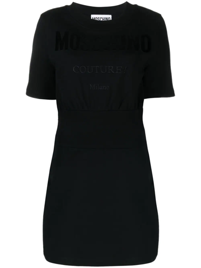 Shop Moschino Logo-print T-shirt Dress In Schwarz