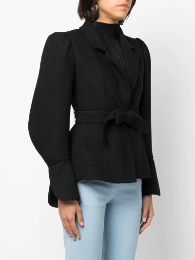Rochas Fine Wool Bouclé Blazer In Schwarz
